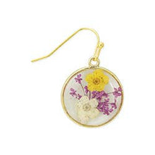 Load image into Gallery viewer, Dried Flower Round Earrings