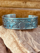 Load image into Gallery viewer, Navajo Sterling Silver Medicine Bear Storyteller Cuff Bracelet