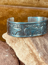 Load image into Gallery viewer, Navajo Sterling Silver Medicine Bear Storyteller Cuff Bracelet