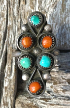 Load image into Gallery viewer, Coral & Turquoise Ring