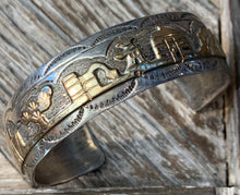 Load image into Gallery viewer, Gold and Sterling Silver Storyteller Cuff