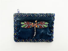Load image into Gallery viewer, Rectangular Velvet Coin Purse- DragonFly