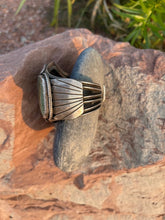 Load image into Gallery viewer, Large Navajo 3 Stone Turquoise Cuff, size 7