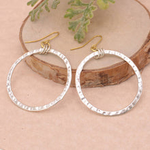 Load image into Gallery viewer, Simple Circle Textured Circle Earrings
