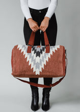 Load image into Gallery viewer, Aztec Duffel-Rust, Cream &amp; Gray

