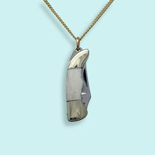 Load image into Gallery viewer, Small Bone Handled Knife on Short Gold Chain Necklace

