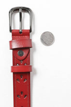 Load image into Gallery viewer, Leather Belt with Petal Design

