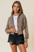 Load image into Gallery viewer, Vintage Washed Zip-Up Hoodie
