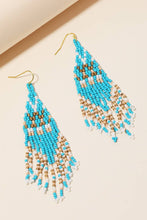 Load image into Gallery viewer, Triangle Seed Beaded Fringe Earrings
