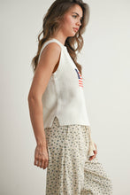 Load image into Gallery viewer, Flag Print Sleeveless Sweater
