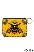 Load image into Gallery viewer, Bee Print Hand Stitch Coin Purse
