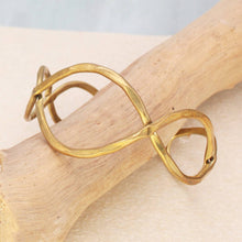 Load image into Gallery viewer, Gold Hammered Infinity Cuff Bracelet
