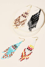 Load image into Gallery viewer, Triangle Seed Beaded Fringe Earrings
