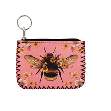 Load image into Gallery viewer, Bee Print Hand Stitch Coin Purse
