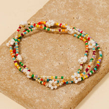 Load image into Gallery viewer, Dainty Beaded Flower Bracelet Set
