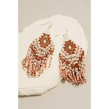 Load image into Gallery viewer, Seed Beaded Fringe Dangle Earrings
