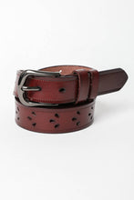 Load image into Gallery viewer, Leather Belt with Petal Design
