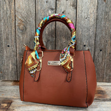 Load image into Gallery viewer, Brown and Yellow Western Skinny Mini Wild Rag
