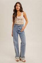 Load image into Gallery viewer, Scallop Edge Floral Sweater Knit Tank
