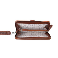 Load image into Gallery viewer, Myra Zidana Elko Braided Veg Tanned Leather Wallet in Auburn Glow
