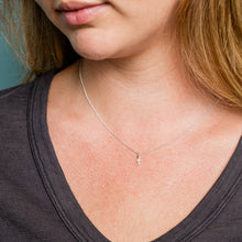 Load image into Gallery viewer, Sterling Silver Tiny Cross Necklace
