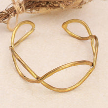 Load image into Gallery viewer, Gold Hammered Infinity Cuff Bracelet
