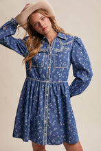 Load image into Gallery viewer, Embroidered Western Shirt Dress
