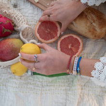 Load image into Gallery viewer, "Dolce Vita" Floral Glass Beads with Gold Accents Hair Tie Bracelets
