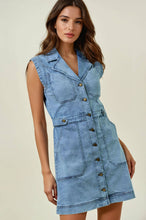 Load image into Gallery viewer, Button Down Denim Midi Dress
