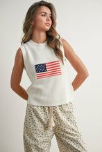 Load image into Gallery viewer, Flag Print Sleeveless Sweater
