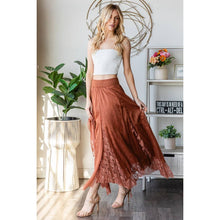 Load image into Gallery viewer, Lace Overlay Midi Skirt
