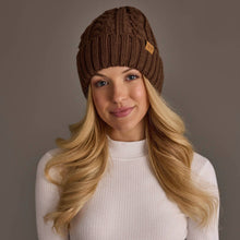 Load image into Gallery viewer, Brown Cable Knit Design Beanie
