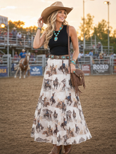 Load image into Gallery viewer, Cowboy Print Lined Skirt
