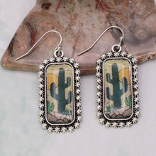 Load image into Gallery viewer, Desert Vista Silver Print Earrings

