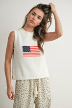 Load image into Gallery viewer, Flag Print Sleeveless Sweater
