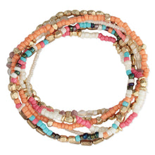 Load image into Gallery viewer, Warm Tone Gold Orange Bead Bracelet Set
