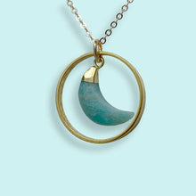 Load image into Gallery viewer, Amazonite Moon Halo Necklace: 18 Inch
