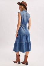 Load image into Gallery viewer, Denim Tiered Midi Dress
