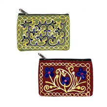 Load image into Gallery viewer, Embroidered Floral 1-Zip Accessory Pouch
