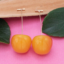 Load image into Gallery viewer, Cherry, Cherry Nice! Light Red Cherry Drop Earrings
