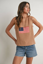 Load image into Gallery viewer, Flag Print Sleeveless Sweater
