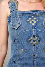 Load image into Gallery viewer, Studded Buckle Denim Dress
