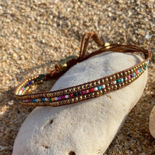 Load image into Gallery viewer, Skinny Gold Darjeeling Rainbow Bracelet
