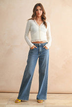 Load image into Gallery viewer, Lace Contrast Knit Cardi
