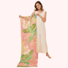 Load image into Gallery viewer, 100% Linen Delicate Tropical Scarf - Candy
