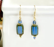 Load image into Gallery viewer, Czech Bead Rectangle Earrings
