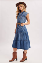Load image into Gallery viewer, Denim Tiered Midi Dress
