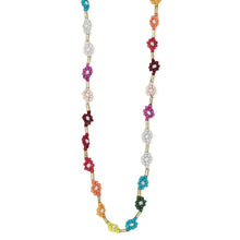 Load image into Gallery viewer, Rainbow Fields Multicolor Bead Flower Necklace
