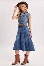 Load image into Gallery viewer, Denim Tiered Midi Dress
