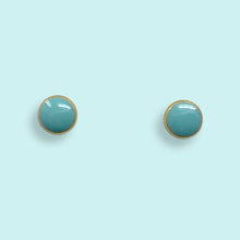 Load image into Gallery viewer, Aqua Dot Stud Earrings

